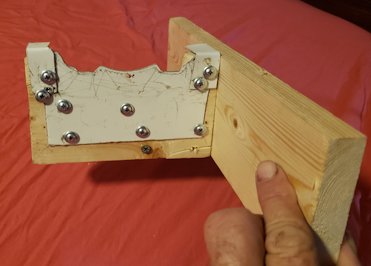Template is mounted on a wood backup and a sled.