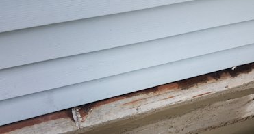 steel flashing had rusted through