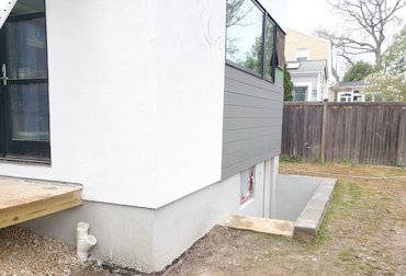 Basement wall is a different color.