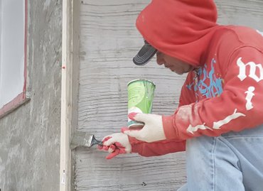 Edge cracking is reduced by painting the corner