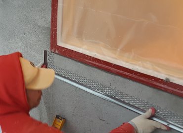 Sills are formed using plaster stop.
