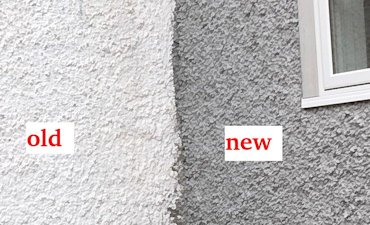 3/8 gravel matches the old stucco.