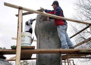 Chimney is then recoated.