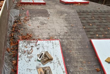  skylights were covered with styrofoam.