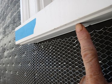 window sill with a drip groove.