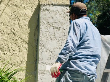 Pebble dash stucco repair in Chevy Chase