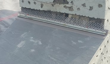 Flashing covers the bolts