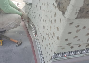 New flashing is put on all around the roof line