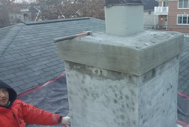 Solid cement band awaits the finish coat.