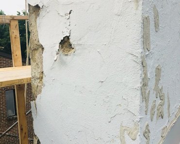 chimney was badly deteriorated