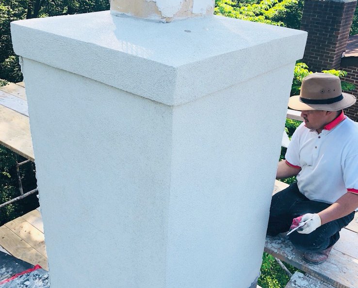 Finish coat is white portland cement, white lime, and white sand in Fairfax, Virginia.