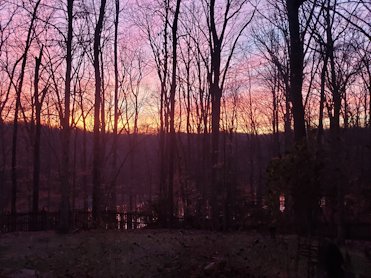 sunrise on Occoquan reservoir in the winter time.