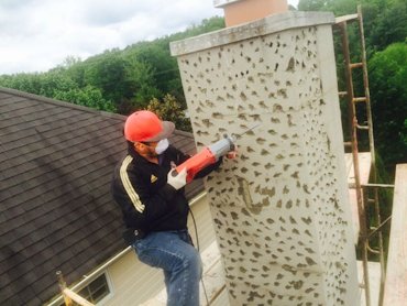 Toll Brothers house has thin one coat stucco in Reston, Virginia