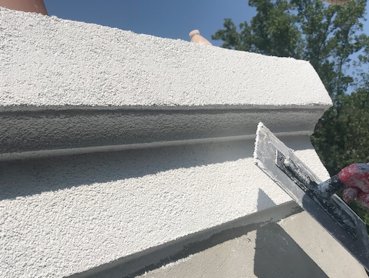 hand tooled cement details.