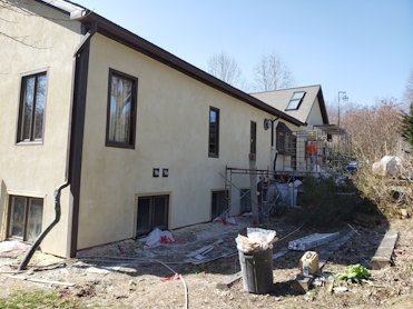 light yellow stucco.