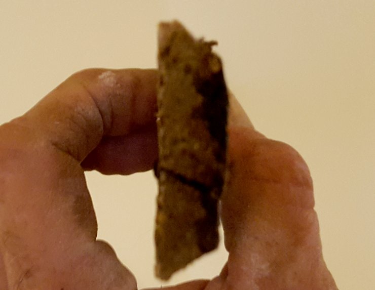 The lath was cut at angles, allowing the mortar to lock in.
