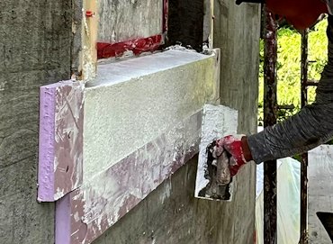 1927 cast window sills were rejuvenated.