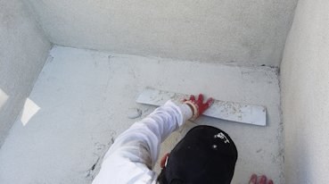 angles, or inside corners, are rodded off