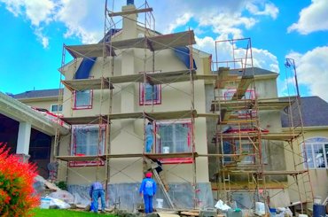 Stucco on this bay window replaced in Northwest Washington, DC
