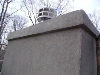 old chimneys with no drip band on the
top, whether brick or stucco