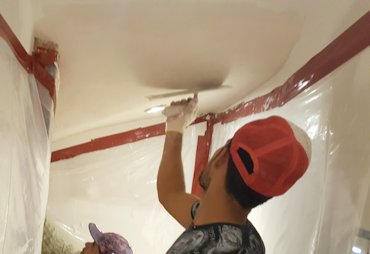 Tornado ceiling in stairway in Washington, DC