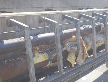 Lath and stucco removed in Washington, DC.