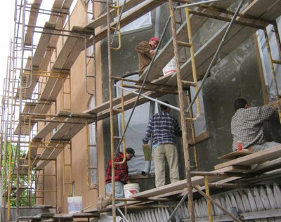 Traditional color cement stucco
              finish