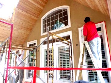 REAL cement finish on this outdoor space.