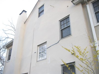 The old
              stucco was loose