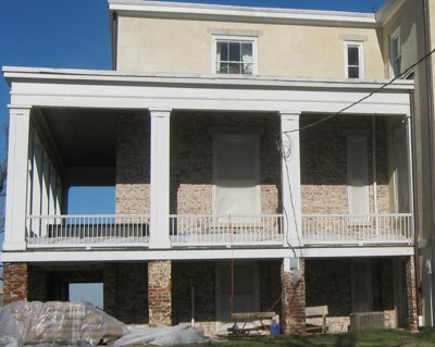 Stucco removed from old bricks