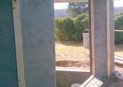 Stucco
              columns rodded off