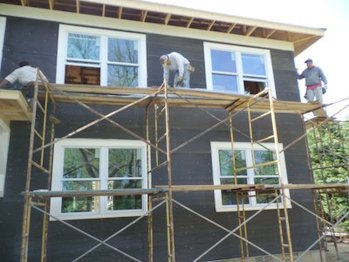 we put on a layer of felt paper
      before we put on self-furring metal lath.