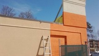 Stucco parapet wall in Fairfax, VA