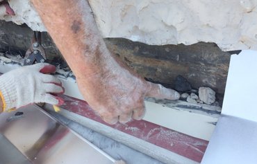 Ceiling was contaminated with drywall.