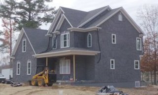 A new stucco house in Reedville,
                Virginia,