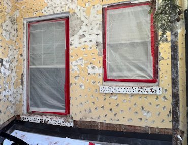 Walls are chipped preparing for our bonding coat.