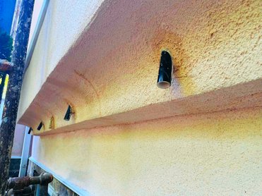 I painted the PVC pipes bronze to look like metal.