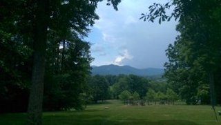 A view of the mountains from our scaffold