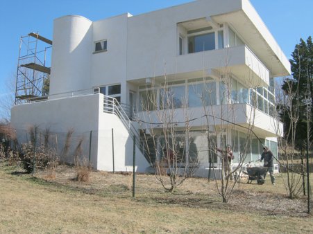 Traditional stucco house