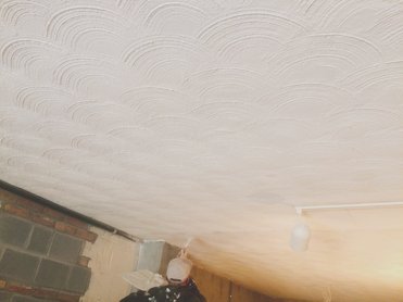 1950's style swirl ceiling is duplicated in Alexandria, Virginia