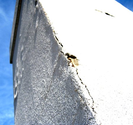 Toll Brothers fake stucco chimney in the
                Washington, DC area