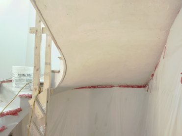 pea gravel matches the old stucco