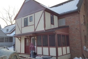 Stucco addition done by the competition is rescued in Arlington, Virginia