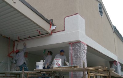 We rebuilt the bands with metal
              lath and super hard cement mortar