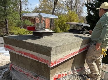 The band is filled in and the top is rounded off for drainage.