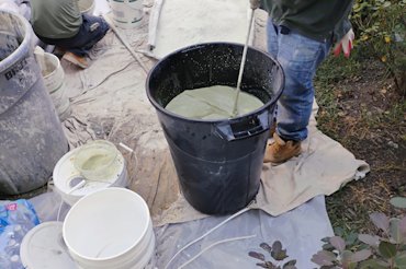 We mixed the color up 20 gallons at a time.