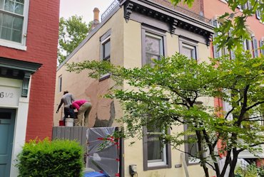 Stucco does add a lot of charm to this 161 year old house