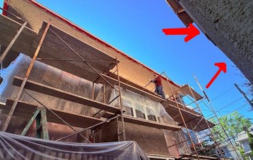 red arrows point to the addition we did next door in 2008.