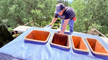 rubber membrane chimney.