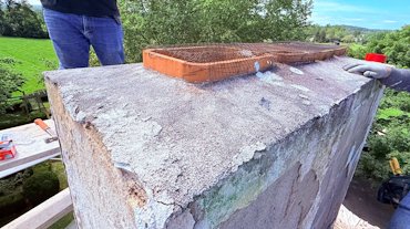 top was porous mortar.